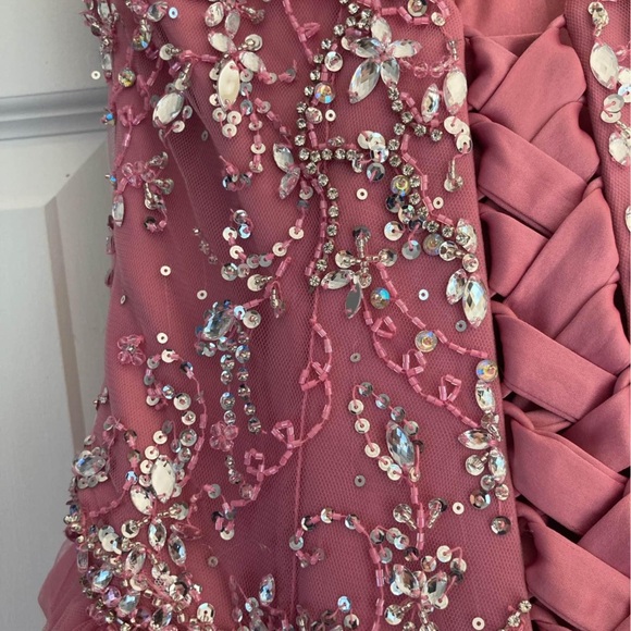 Mori Lee Pink Embellished Gown - Picture 4 of 9